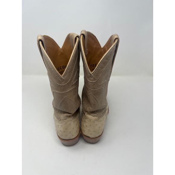 Tecovas Jamie Ostrich Cowgirl Boot in Pearl - Sz 7 - Picture 11 of 13